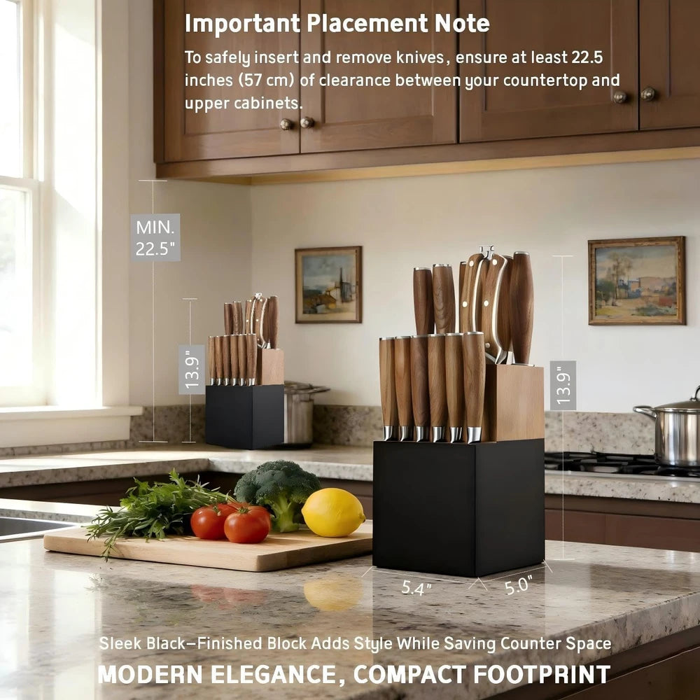 Kangdelun 15-Piece Kitchen Knife Set