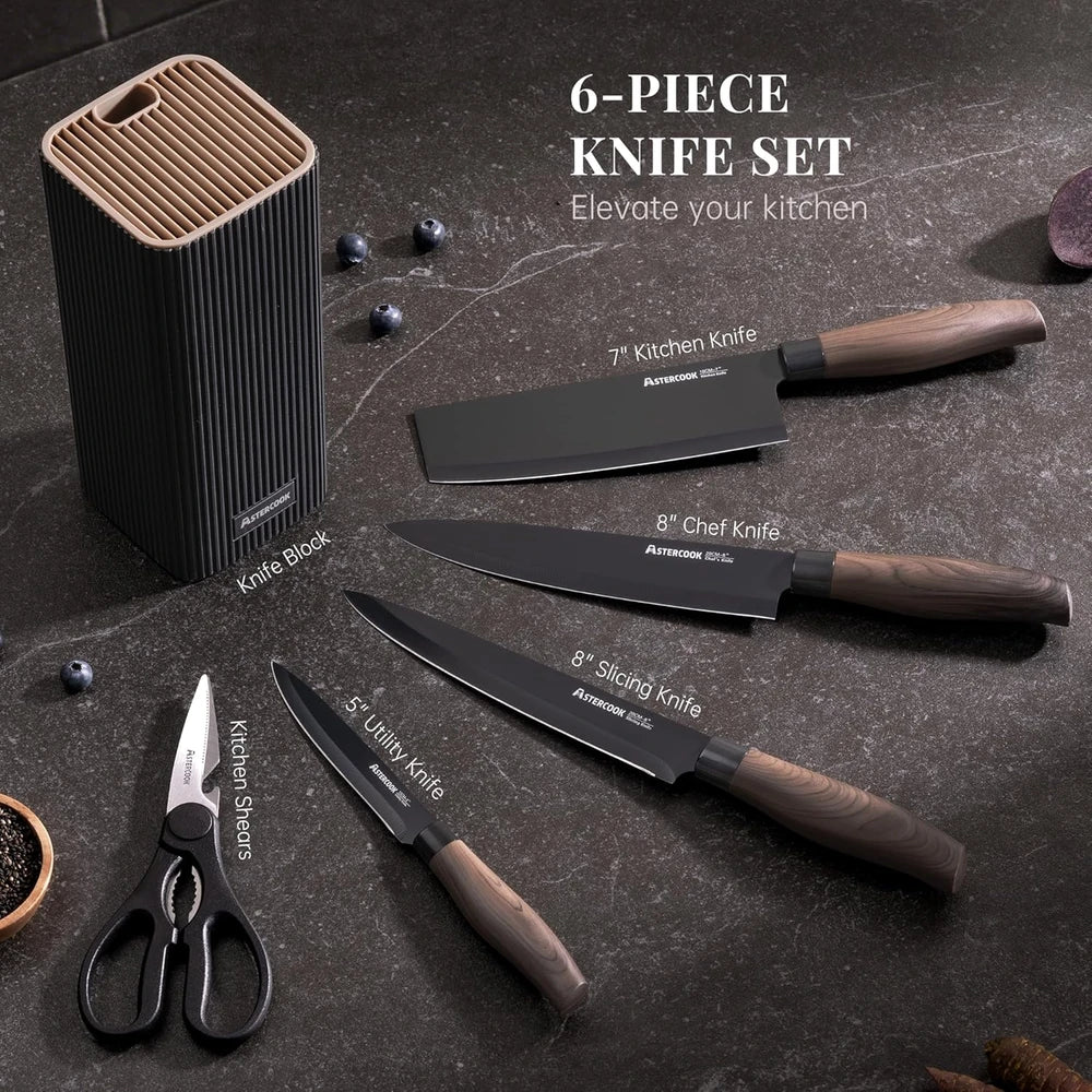 Astercook 6-Piece Kitchen Knife Set