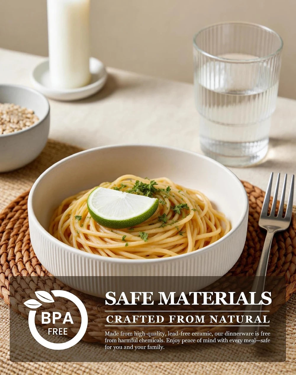 OTAGO Ribbed Stoneware Salad Bowls