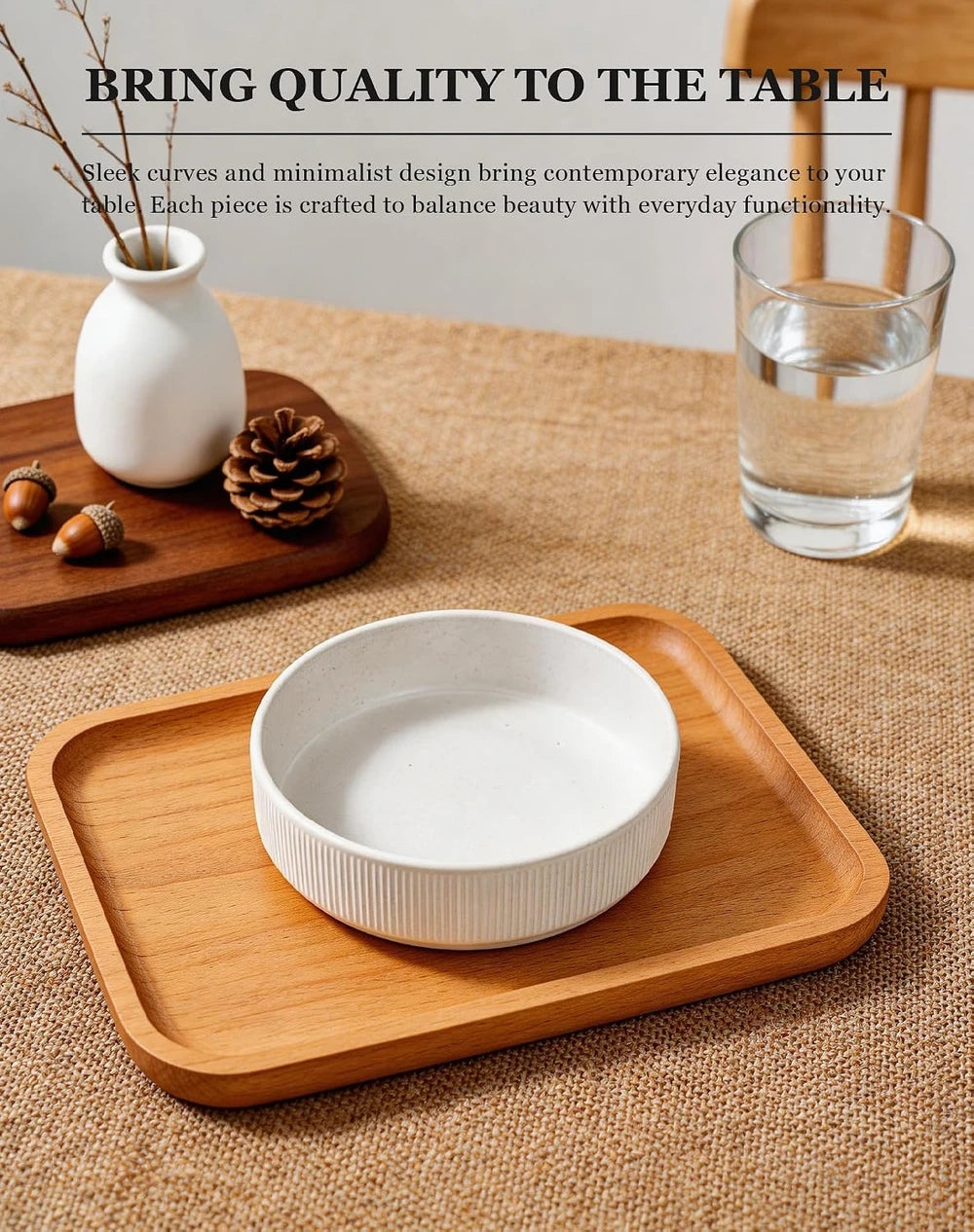 OTAGO Ribbed Stoneware Salad Bowls
