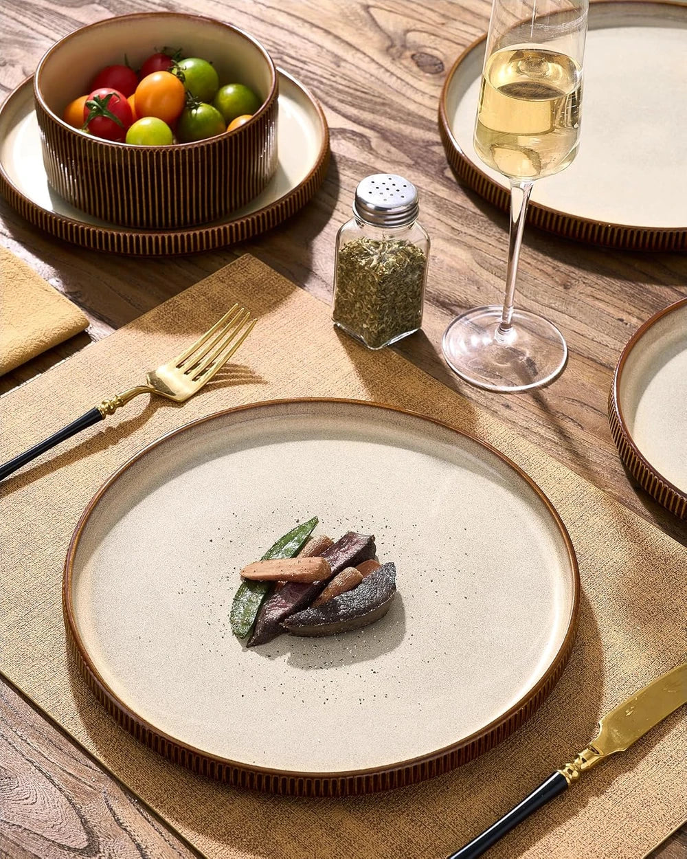 Handcrafted Cream Cocoa Stoneware Set
