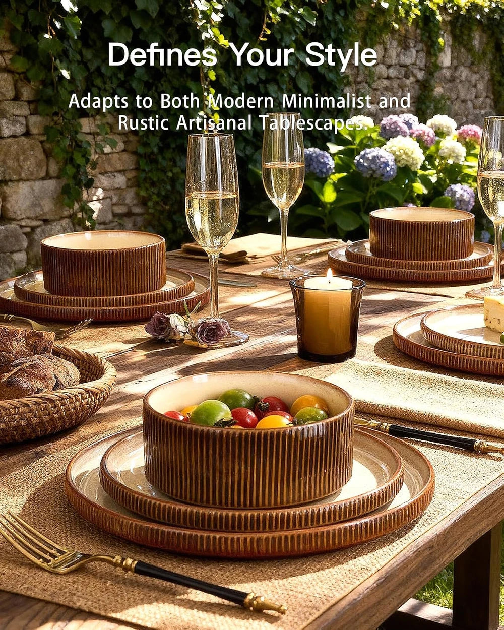 Handcrafted Cream Cocoa Stoneware Set