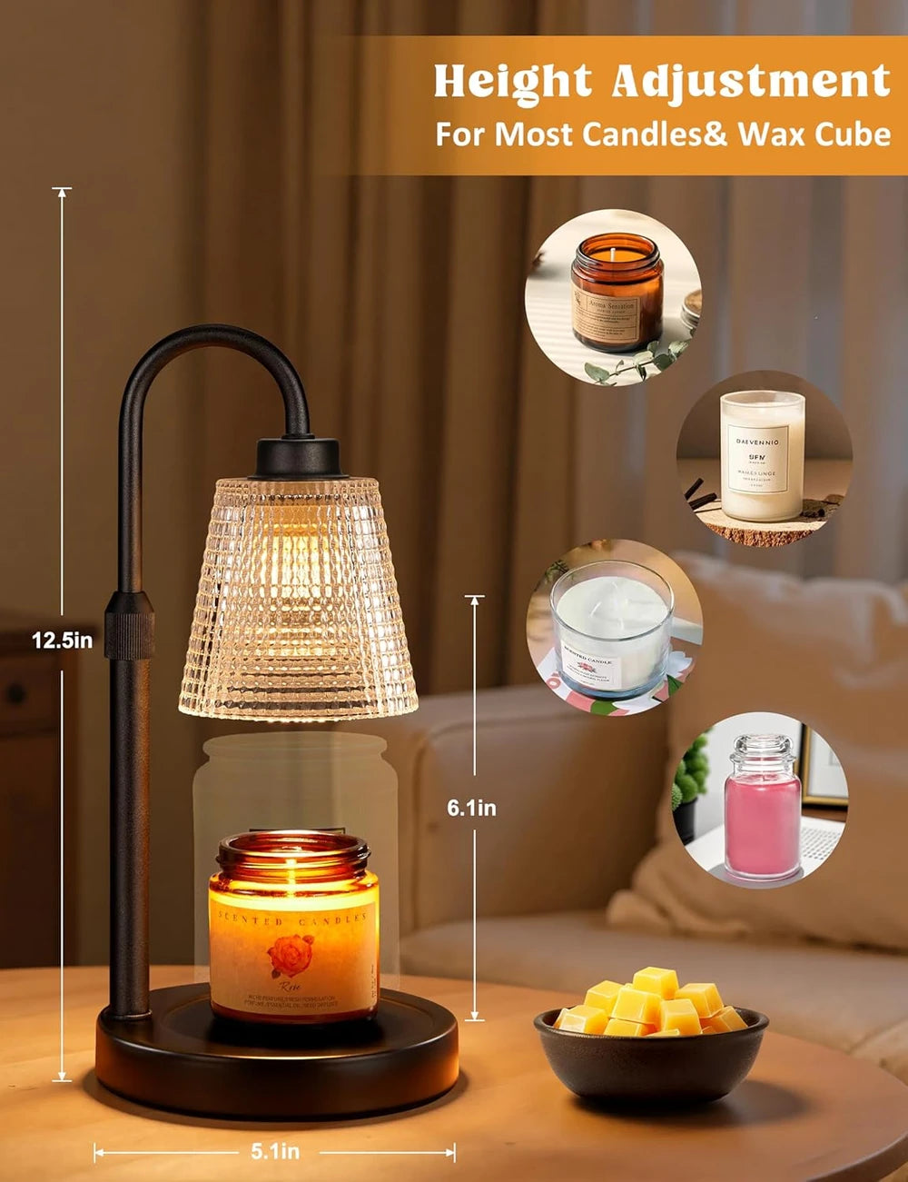 Innqoo Adjustable Candle Warmer Lamp
