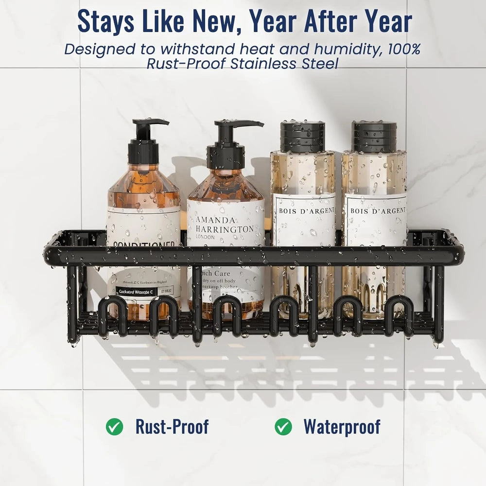 Adhesive Rustproof Shower Caddy Set