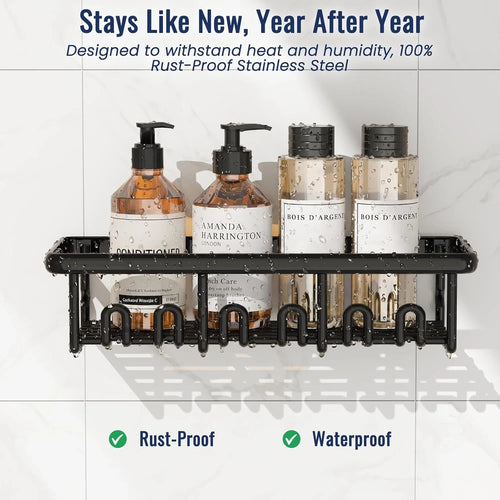 Adhesive Rustproof Shower Caddy Set
