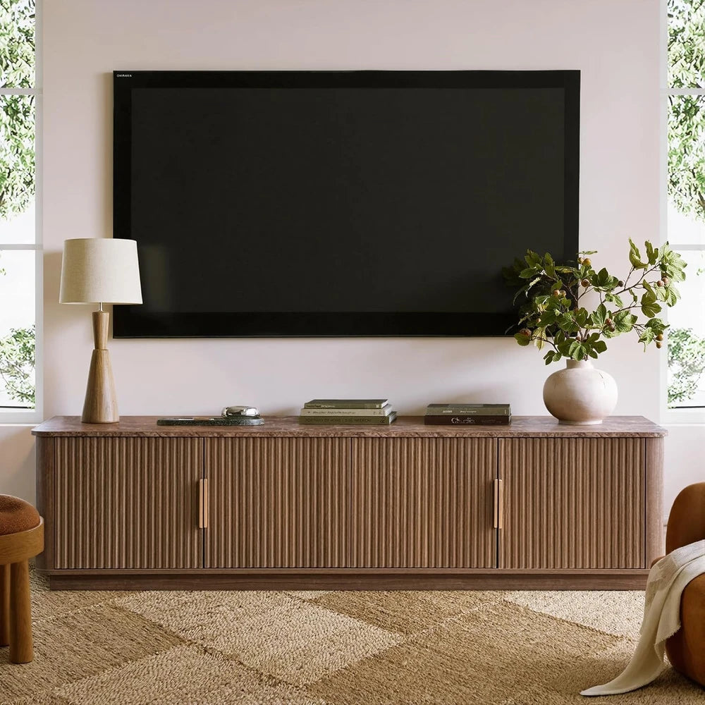 Mid Century Fluted Media Console