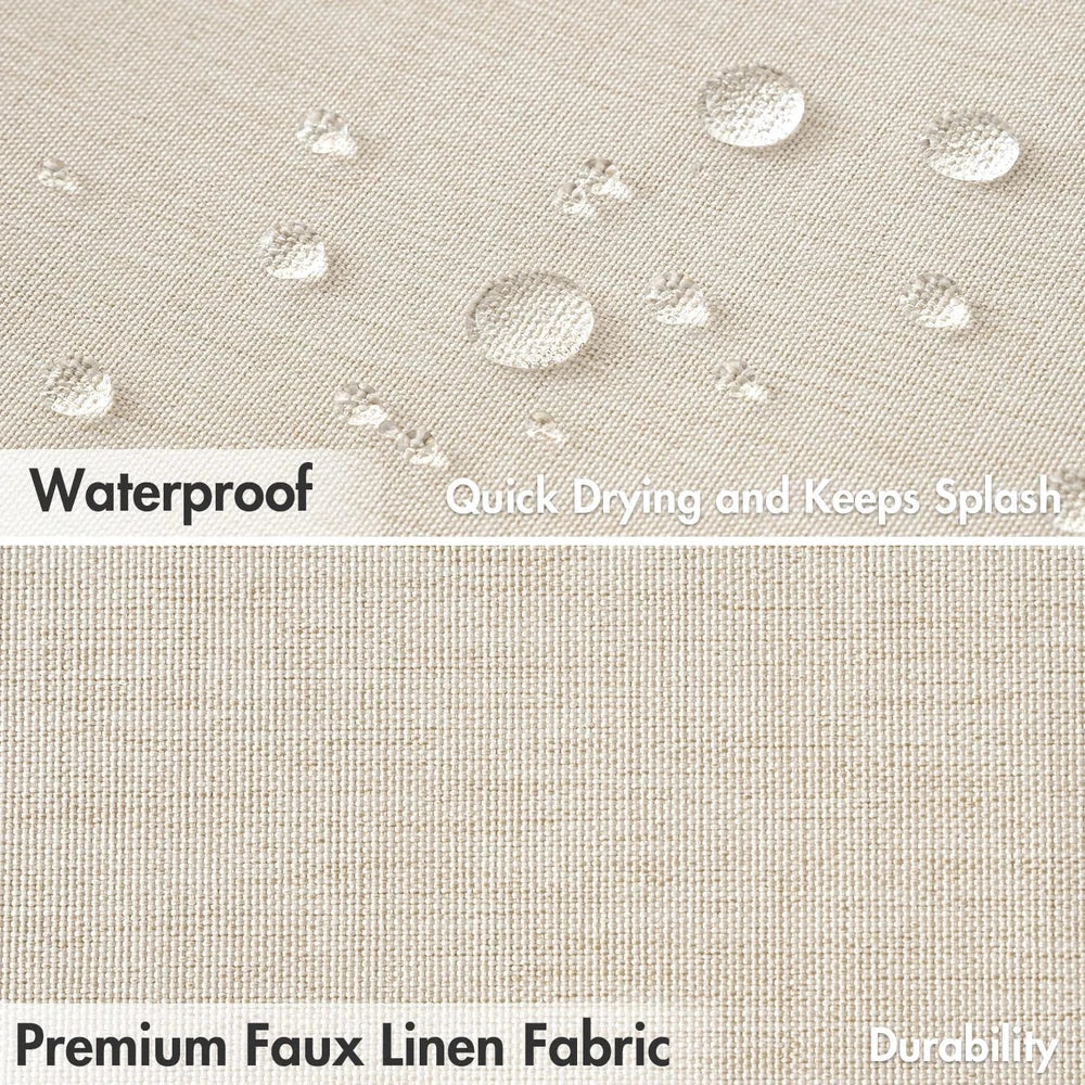 Miulee Scalloped Linen Shower Curtain